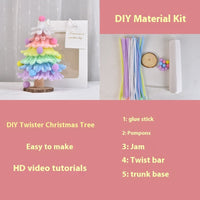 HKM-815827 Mini Christmas Tree DIY Kit - Twister Color Options, Plastic, 24x14cm