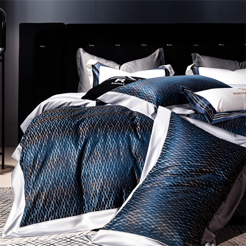 HKM-816019 Long-staple Cotton Jacquard Four-Piece Bedding Set - Available in Multiple Sizes