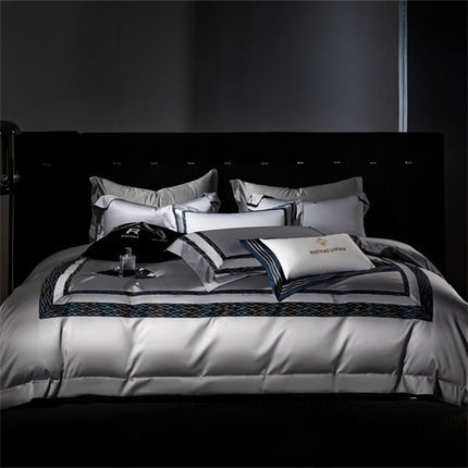 HKM-816019 Long-staple Cotton Jacquard Four-Piece Bedding Set - Available in Multiple Sizes