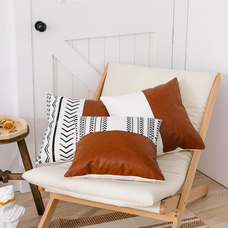 HKM-816083 Double Sofa Cushion with Cotton Canvas Cover and PP Cotton Filling - 45x45cm & 35x50cm Long Pillow