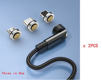 HKM-816083 Rotating 540 Degree Magnetic Data Cable - 3-in-1 Mini USB, Micro USB, TYPE-C, 1m & 2m Lengths Available