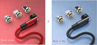 HKM-816083 Rotating 540 Degree Magnetic Data Cable - 3-in-1 Mini USB, Micro USB, TYPE-C, 1m & 2m Lengths Available