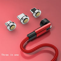 HKM-816083 Rotating 540 Degree Magnetic Data Cable - 3-in-1 Mini USB, Micro USB, TYPE-C, 1m & 2m Lengths Available