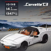 HKM-816275 Corvette C3 Sports Car Model Building Block Set with 1347+ Pieces for Kids Ages 8 and Up