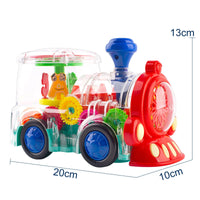 HKM-816339 Transparent Electric Gear Train Toy for Kids, Ages 0-7, Plastic, Educational Plaything