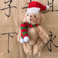 HKM-816531 Christmas Plush Teddy Bear Keychain - Soft Cartoon Pendant for Kids and Holiday Decorations