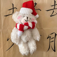 HKM-816531 Christmas Plush Teddy Bear Keychain - Soft Cartoon Pendant for Kids and Holiday Decorations