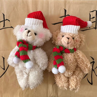 HKM-816531 Christmas Plush Teddy Bear Keychain - Soft Cartoon Pendant for Kids and Holiday Decorations