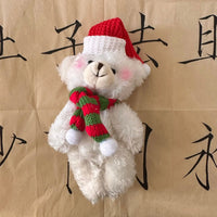 HKM-816531 Christmas Plush Teddy Bear Keychain - Soft Cartoon Pendant for Kids and Holiday Decorations