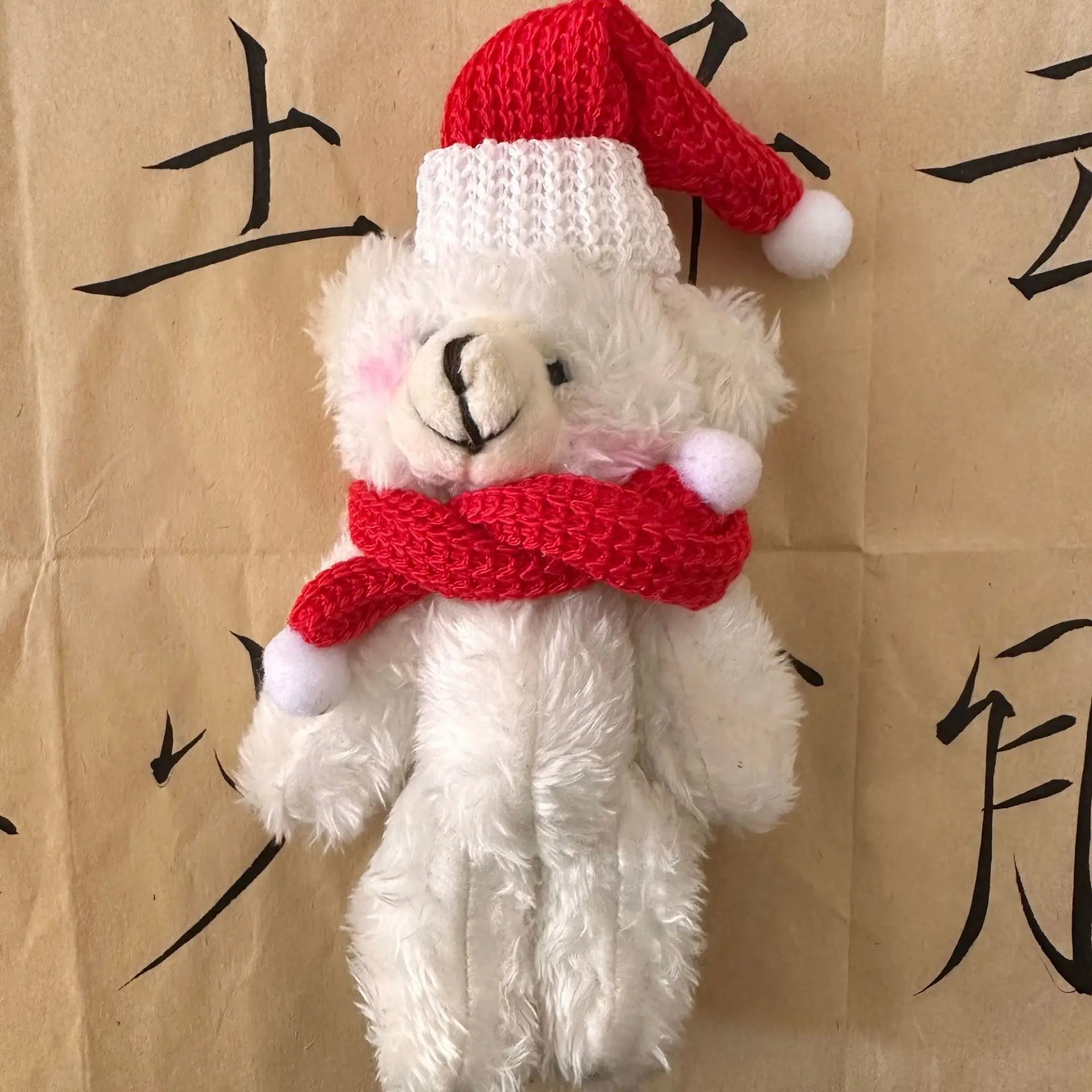 HKM-816531 Christmas Plush Teddy Bear Keychain - Soft Cartoon Pendant for Kids and Holiday Decorations