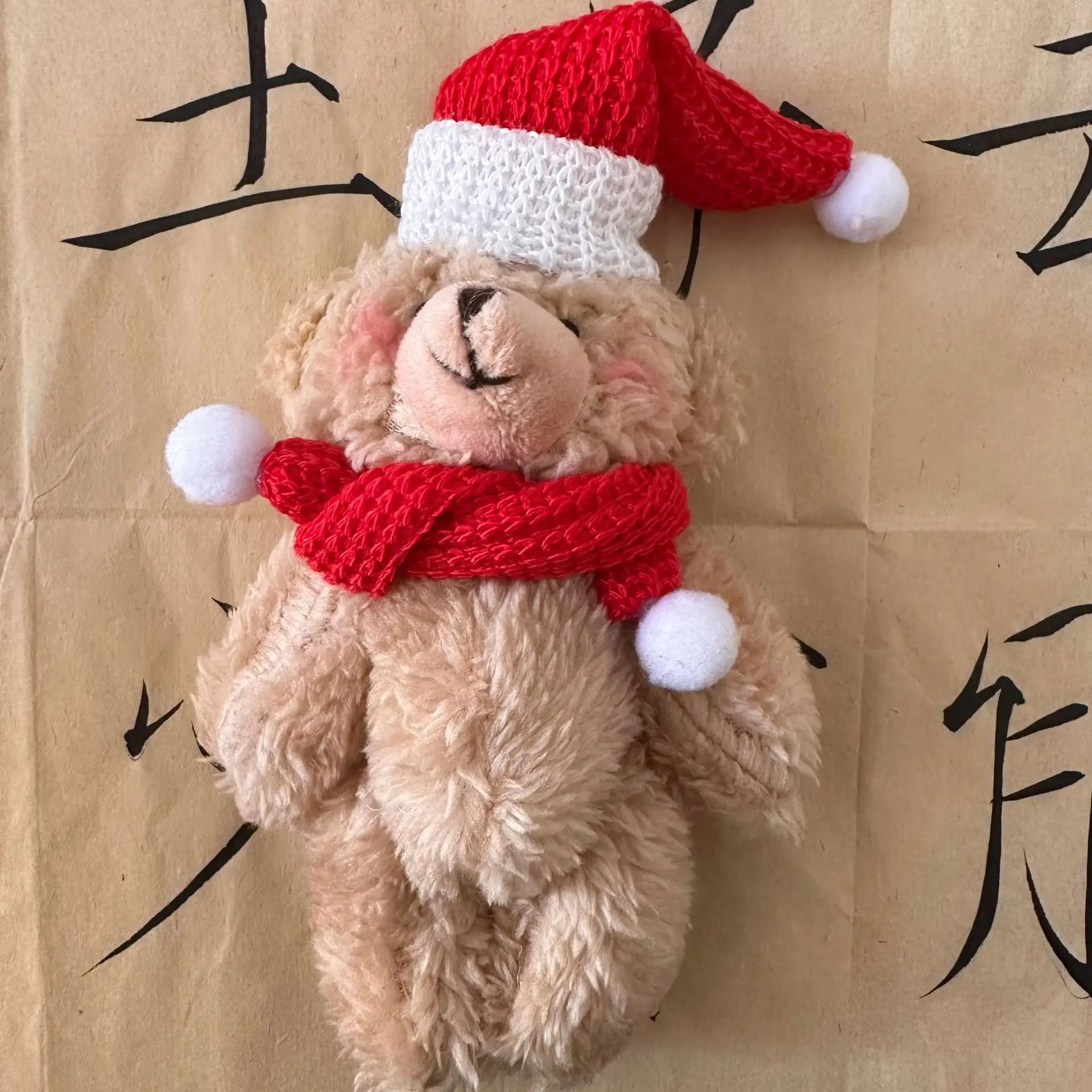 HKM-816531 Christmas Plush Teddy Bear Keychain - Soft Cartoon Pendant for Kids and Holiday Decorations