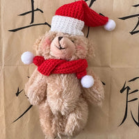 HKM-816531 Christmas Plush Teddy Bear Keychain - Soft Cartoon Pendant for Kids and Holiday Decorations