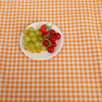 HKM-816531 Cotton Hemp Check Print Stall Tablecloth and Mat - Digital Printing, 150cm Width