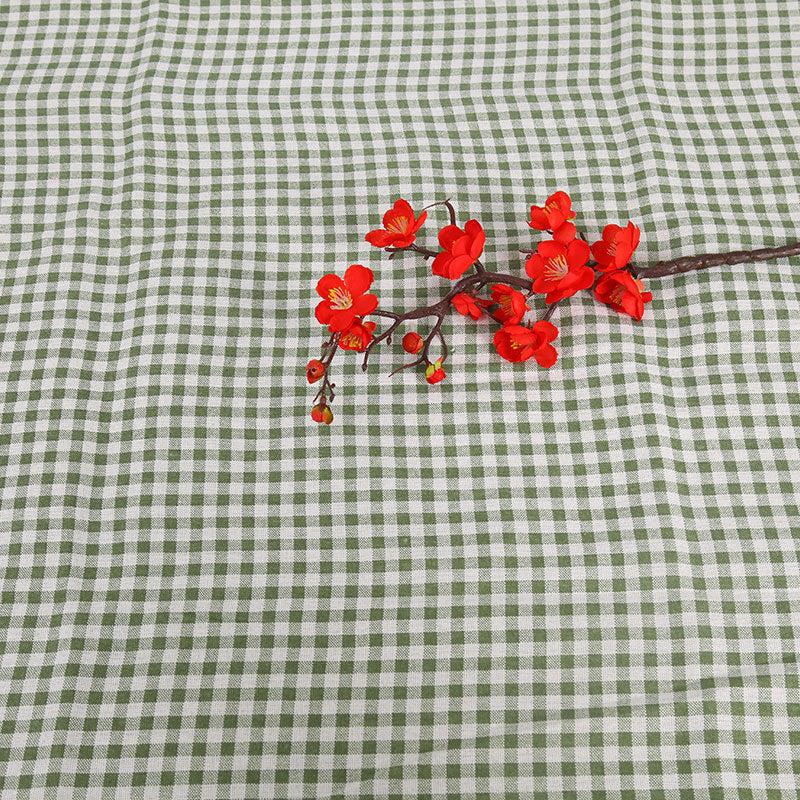 HKM-816531 Cotton Hemp Check Print Stall Tablecloth and Mat - Digital Printing, 150cm Width
