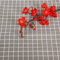 HKM-816531 Cotton Hemp Check Print Stall Tablecloth and Mat - Digital Printing, 150cm Width