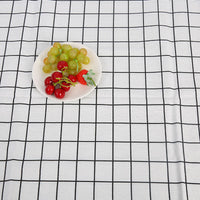 HKM-816531 Cotton Hemp Check Print Stall Tablecloth and Mat - Digital Printing, 150cm Width