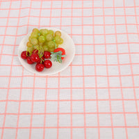 HKM-816531 Cotton Hemp Check Print Stall Tablecloth and Mat - Digital Printing, 150cm Width