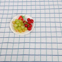 HKM-816531 Cotton Hemp Check Print Stall Tablecloth and Mat - Digital Printing, 150cm Width