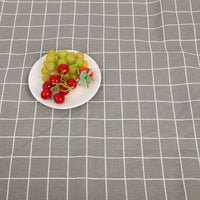 HKM-816531 Cotton Hemp Check Print Stall Tablecloth and Mat - Digital Printing, 150cm Width
