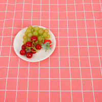 HKM-816531 Cotton Hemp Check Print Stall Tablecloth and Mat - Digital Printing, 150cm Width