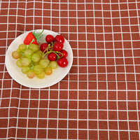 HKM-816531 Cotton Hemp Check Print Stall Tablecloth and Mat - Digital Printing, 150cm Width