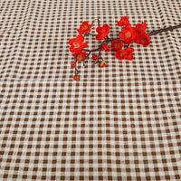 HKM-816531 Cotton Hemp Check Print Stall Tablecloth and Mat - Digital Printing, 150cm Width
