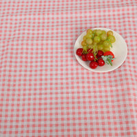 HKM-816531 Cotton Hemp Check Print Stall Tablecloth and Mat - Digital Printing, 150cm Width