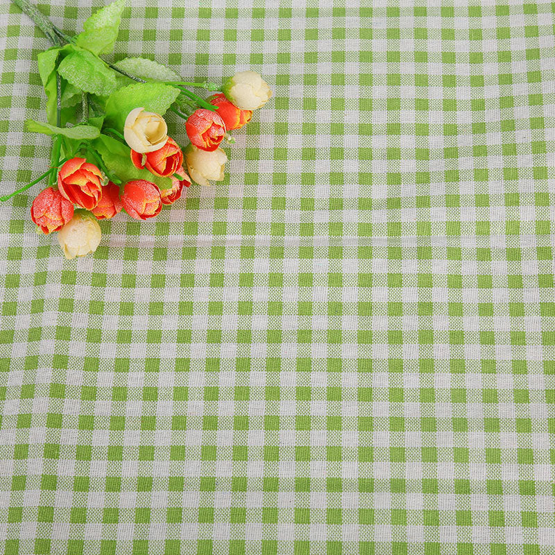 HKM-816531 Cotton Hemp Check Print Stall Tablecloth and Mat - Digital Printing, 150cm Width