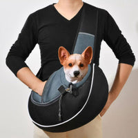 HKM-816531 Portable Crossbody Pet Carrier Bag for Dogs and Cats, Breathable Oxford Material, Adjustable Drawstring Closure