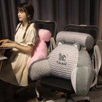 HKM-816659 Cartoon Lumbar Support Pillow in Dinosaur, Panda, Shark, Husky, and Rabbit Designs - Breathable Latex Ice Silk