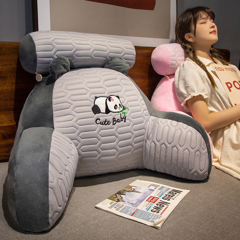 HKM-816659 Cartoon Lumbar Support Pillow in Dinosaur, Panda, Shark, Husky, and Rabbit Designs - Breathable Latex Ice Silk