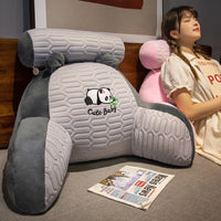 HKM-816659 Cartoon Lumbar Support Pillow in Dinosaur, Panda, Shark, Husky, and Rabbit Designs - Breathable Latex Ice Silk