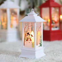 HKM-816659 Christmas Themed Storm Lantern Night Lamp - PVC Decoration with Snowman, Elk, Angel, and Jesus Designs