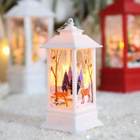 HKM-816659 Christmas Themed Storm Lantern Night Lamp - PVC Decoration with Snowman, Elk, Angel, and Jesus Designs