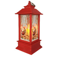 HKM-816659 Christmas Themed Storm Lantern Night Lamp - PVC Decoration with Snowman, Elk, Angel, and Jesus Designs
