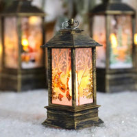 HKM-816659 Christmas Themed Storm Lantern Night Lamp - PVC Decoration with Snowman, Elk, Angel, and Jesus Designs