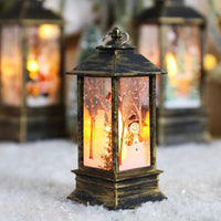 HKM-816659 Christmas Themed Storm Lantern Night Lamp - PVC Decoration with Snowman, Elk, Angel, and Jesus Designs