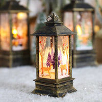 HKM-816659 Christmas Themed Storm Lantern Night Lamp - PVC Decoration with Snowman, Elk, Angel, and Jesus Designs