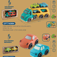 HKM-816659 Wheat Straw Bioplastic Free Wheel Truck Carrier Toy for Kids 0-14+ Years