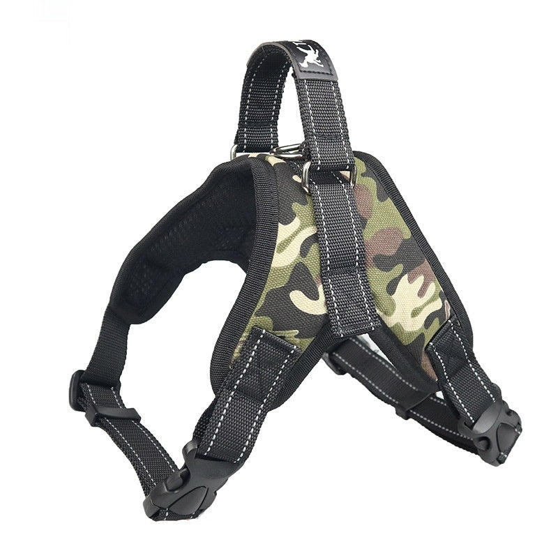HKM-816723 Camouflage Pet Saddle Chest Strap Dog Vest for Outdoor Traction