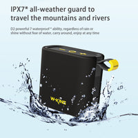 HKM-816915 Portable Waterproof Bluetooth Speaker with Long Battery Life - Black