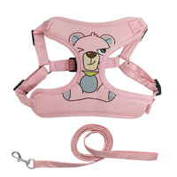 HKM-817043 Adjustable Dog Traction Rope with Chest Strap in Lavender, Mint Green, and Peach Powder