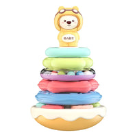 HKM-817427 Soft Silicone Stacking Tumbler Toy for Toddlers - Educational Rattle Ring Tower, Ages 18 Months+