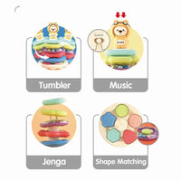 HKM-817427 Soft Silicone Stacking Tumbler Toy for Toddlers - Educational Rattle Ring Tower, Ages 18 Months+