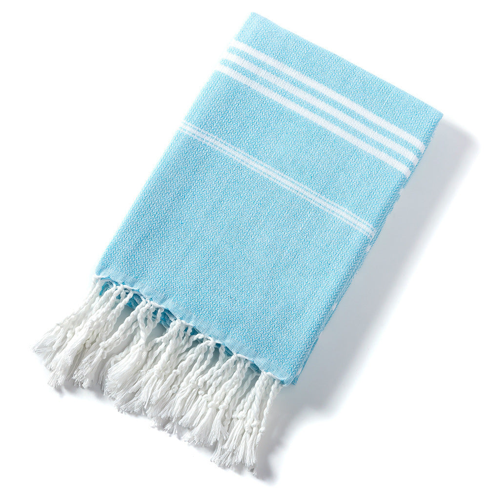 KTX-817427 Tassel Design Polyester Cotton Swimming Towel in Various Colors