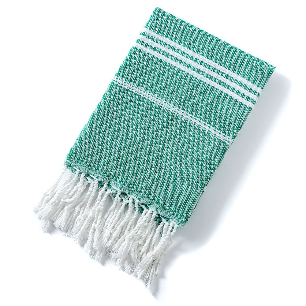 KTX-817427 Tassel Design Polyester Cotton Swimming Towel in Various Colors