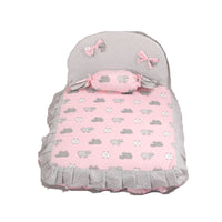 HKM-817491 Creative Cotton and Silk Dog Mat - Removable Washable Pet Nest in Pink and Blue, Sizes S and L