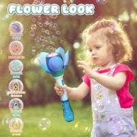HKM-817491 Electric Bubble Wand with 10 Holes for Rich Bubbles - Fun Outdoor Toy for Ages 5 and Up