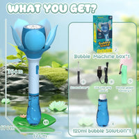 HKM-817491 Electric Bubble Wand with 10 Holes for Rich Bubbles - Fun Outdoor Toy for Ages 5 and Up