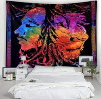 HKM-817555 Elegant Geometric Abstract Plush Fabric Tapestry for Bedroom and Living Room Decor